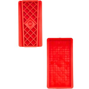 Red Rectangular Rubber Backer Block | Anti-Slip Support Pad for Polishing & Finishing