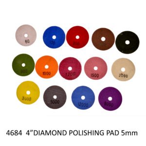 4″ Diamond Polishing Pad | 5 mm Resin-Bond Diamond Pad for Stone Surface Polishing